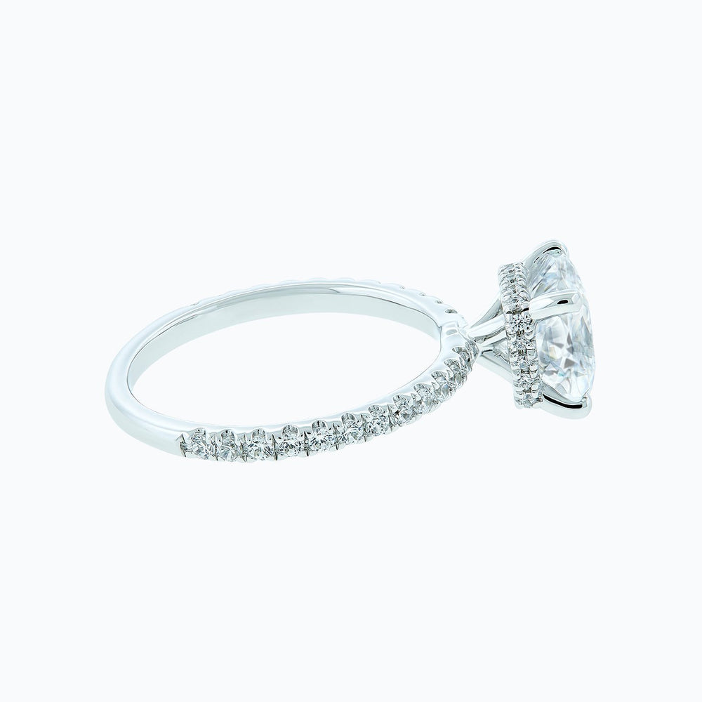 
          
          Load image into Gallery viewer, 1.50ct Adalia Lab Created Diamond Cushion Pave Diamonds 18k White Gold Ring
          
          