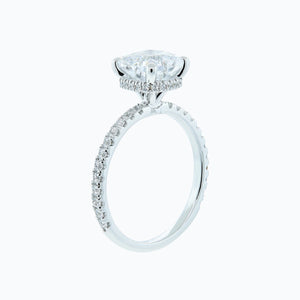 
          
          Load image into Gallery viewer, 2.00ct Adalia Lab Created Diamond Cushion Pave Diamonds 18k White Gold Ring
          
          