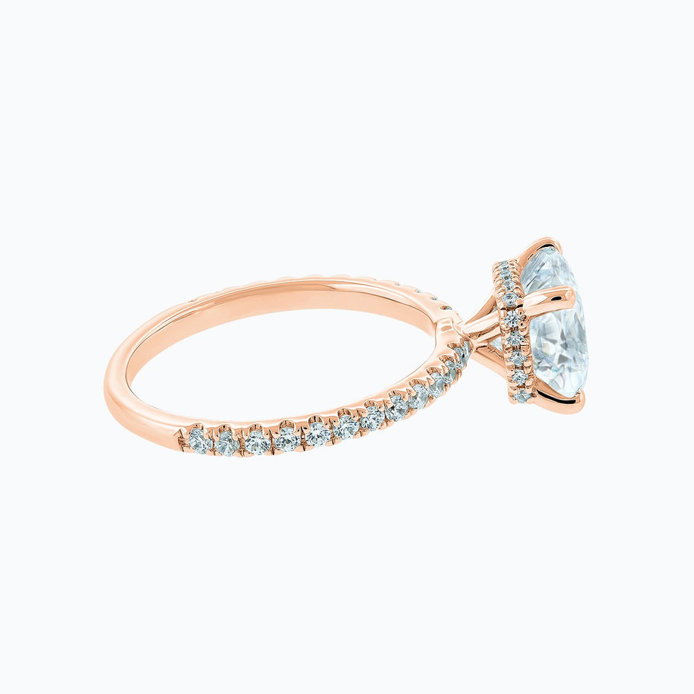 
          
          Load image into Gallery viewer, Adalia Cushion Pave Diamonds Ring 18K Rose Gold
          
          