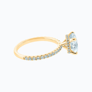 
          
          Load image into Gallery viewer, Adalia Lab Created Diamond Cushion Pave Diamonds Yellow Gold Ring
          
          