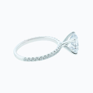 
          
          Load image into Gallery viewer, 2.50ct Ariel Lab Diamond Round Pave Diamonds 18k White Gold Ring
          
          