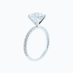 
          
          Load image into Gallery viewer, Ariel Moissanite Round Pave Diamonds 18k White Gold Ring In Stock
          
          