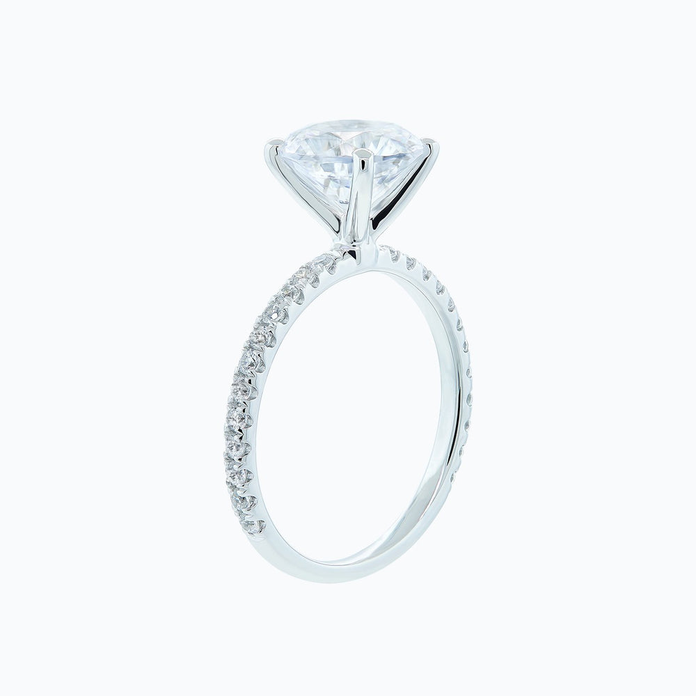 
          
          Load image into Gallery viewer, 2.20ct Ariel Moissanite Round Pave Diamonds 18k White Gold Ring
          
          
