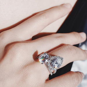 
          
          Load image into Gallery viewer, Ariel Lab Created Diamond Round Pave Diamonds Ring
          
          