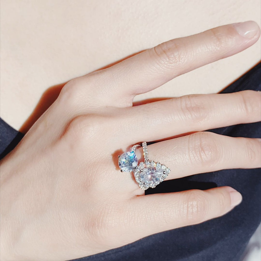 
          
          Load image into Gallery viewer, Ariel Moissanite Round Pave Diamonds Ring
          
          