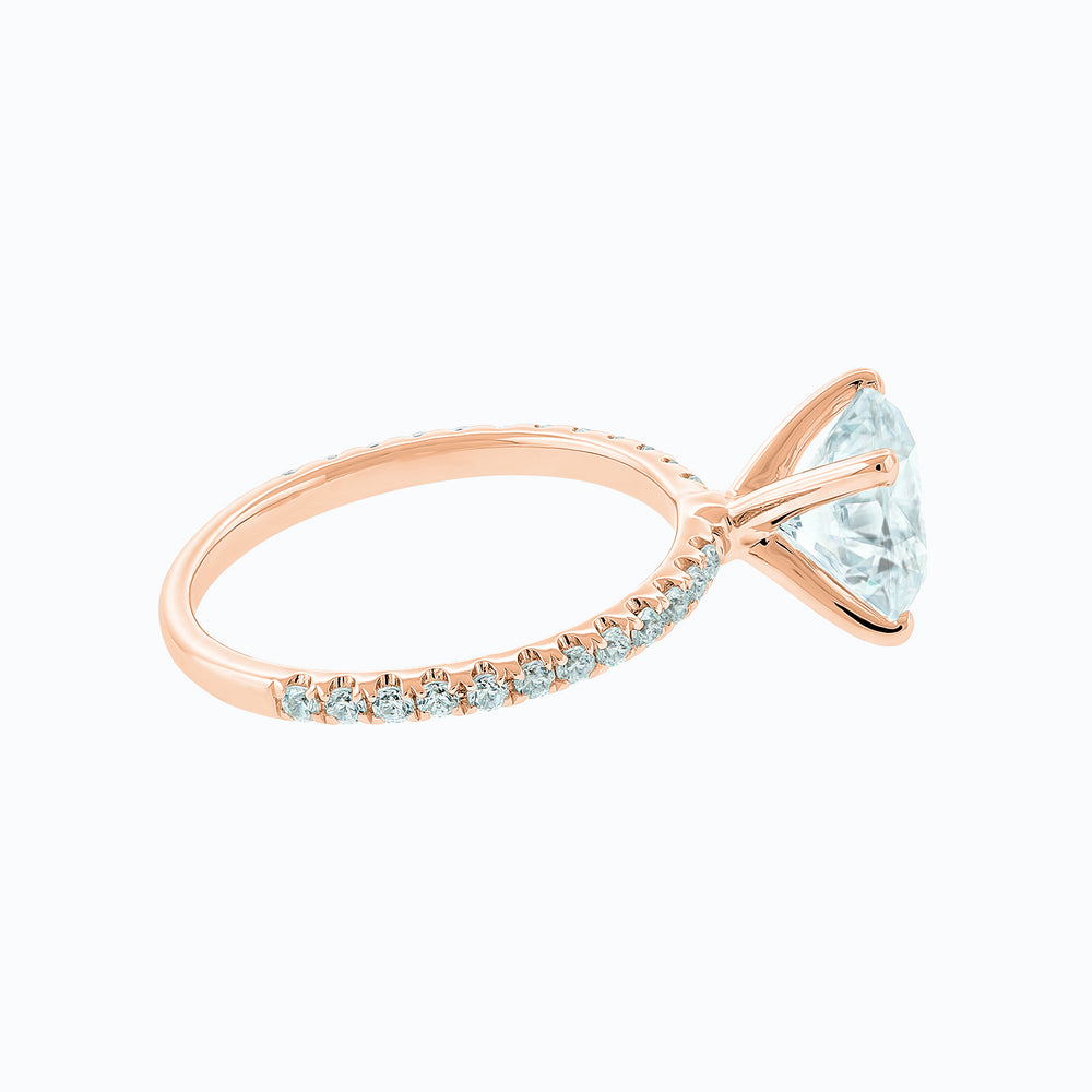 
          
          Load image into Gallery viewer, Ariel Lab Created Diamond Round Pave Diamonds Rose Gold Ring
          
          