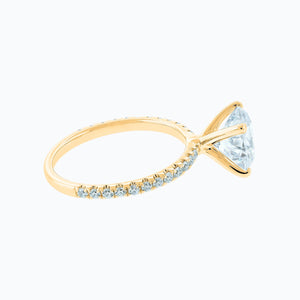 
          
          Load image into Gallery viewer, Ariel Moissanite Round Pave Diamonds Yellow Gold Ring
          
          