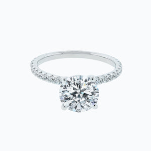 
          
          Load image into Gallery viewer, 3.50ct Ariel Lab Diamond Round Pave Diamonds 18k White Gold Ring
          
          
