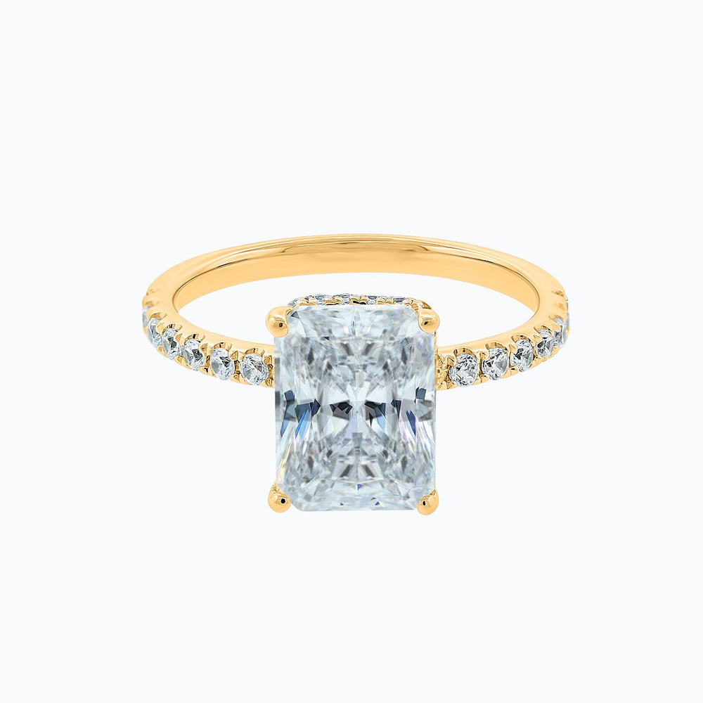 
          
          Load image into Gallery viewer, Elina Moissanite Radiant Pave Diamonds Yellow Gold Ring
          
          