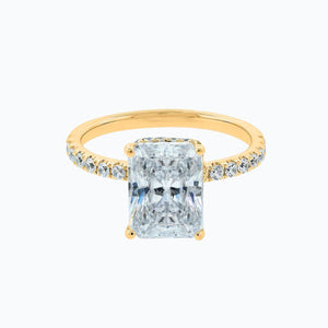 
          
          Load image into Gallery viewer, Elina Lab Created Diamond Radiant Pave Diamonds Yellow Gold Ring
          
          