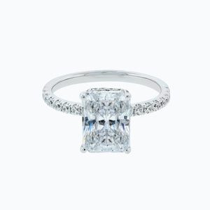 
          
          Load image into Gallery viewer, 1.00ct Elina Lab Created Diamond Radiant Pave Diamonds 18k White Gold Ring
          
          