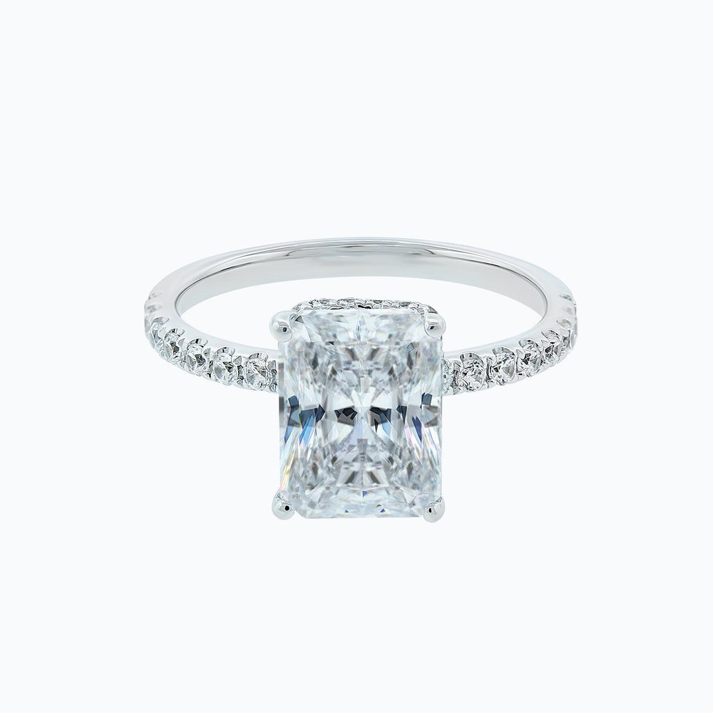 
          
          Load image into Gallery viewer, 2.50ct Elina Lab Created Diamond Radiant Pave Diamonds 18k White Gold Ring
          
          