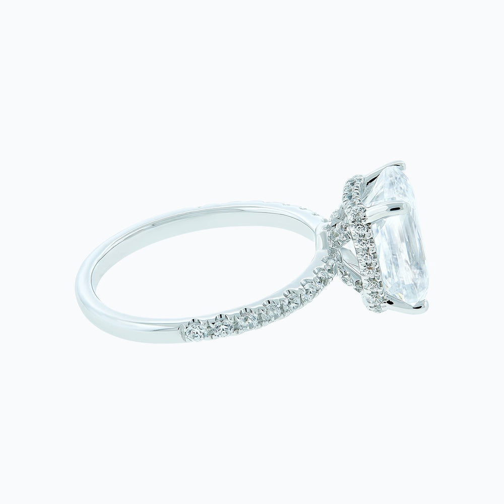 
          
          Load image into Gallery viewer, Elina Moissanite Radiant Pave Diamonds 18k White Gold Ring In Stock
          
          