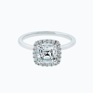 
          
          Load image into Gallery viewer, 1.50ct Linda Lab Created Diamond Cushion Diamonds Halo 18k White Gold Ring
          
          