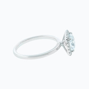 
          
          Load image into Gallery viewer, 1.00ct Linda Lab Created Diamond Cushion Diamonds Halo 18k White Gold Ring
          
          