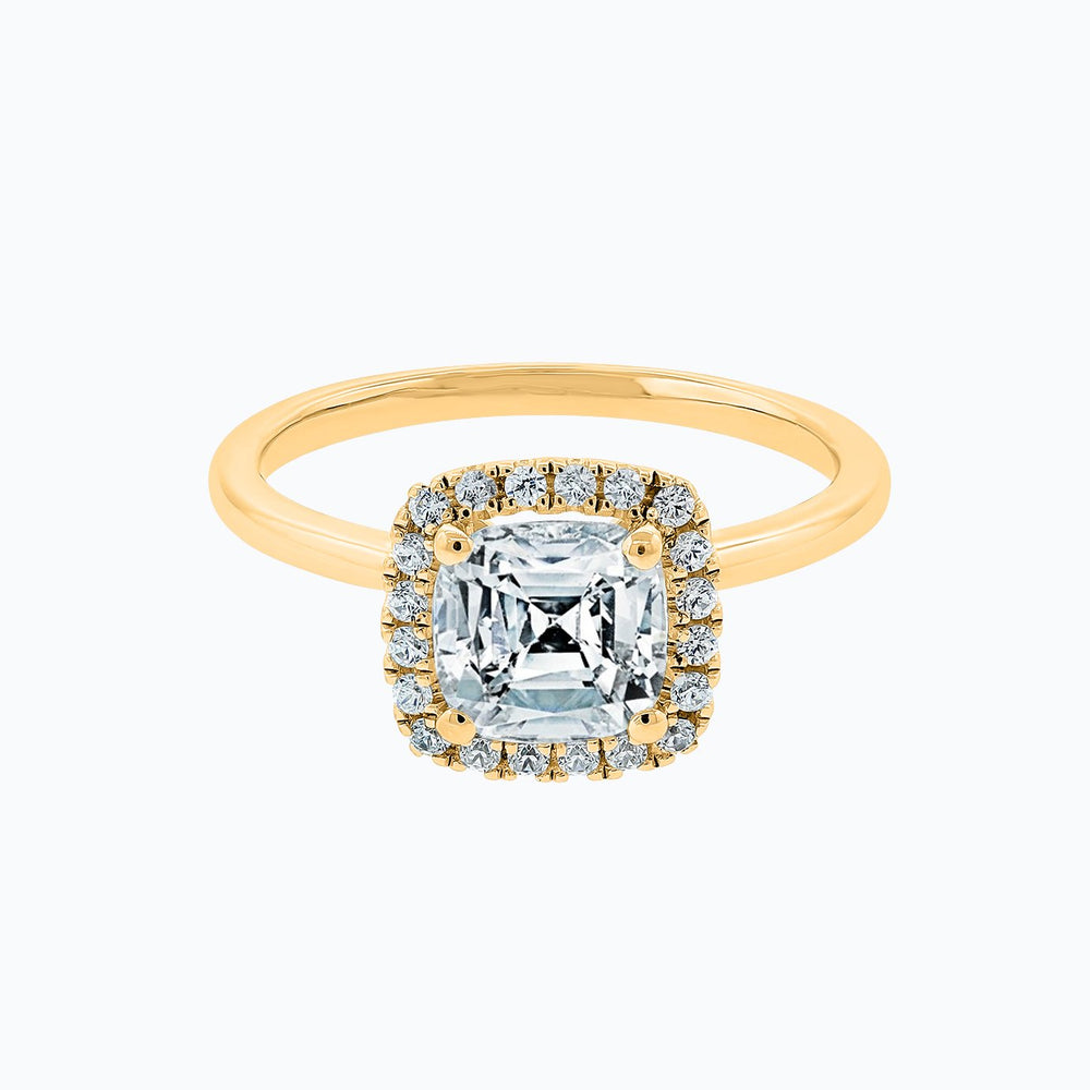 
          
          Load image into Gallery viewer, Linda Lab Created Diamond Cushion Diamonds Halo Platinum Ring
          
          