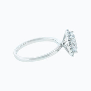 
          
          Load image into Gallery viewer, Linn Round Halo Solitaire Ring 18K White Gold
          
          