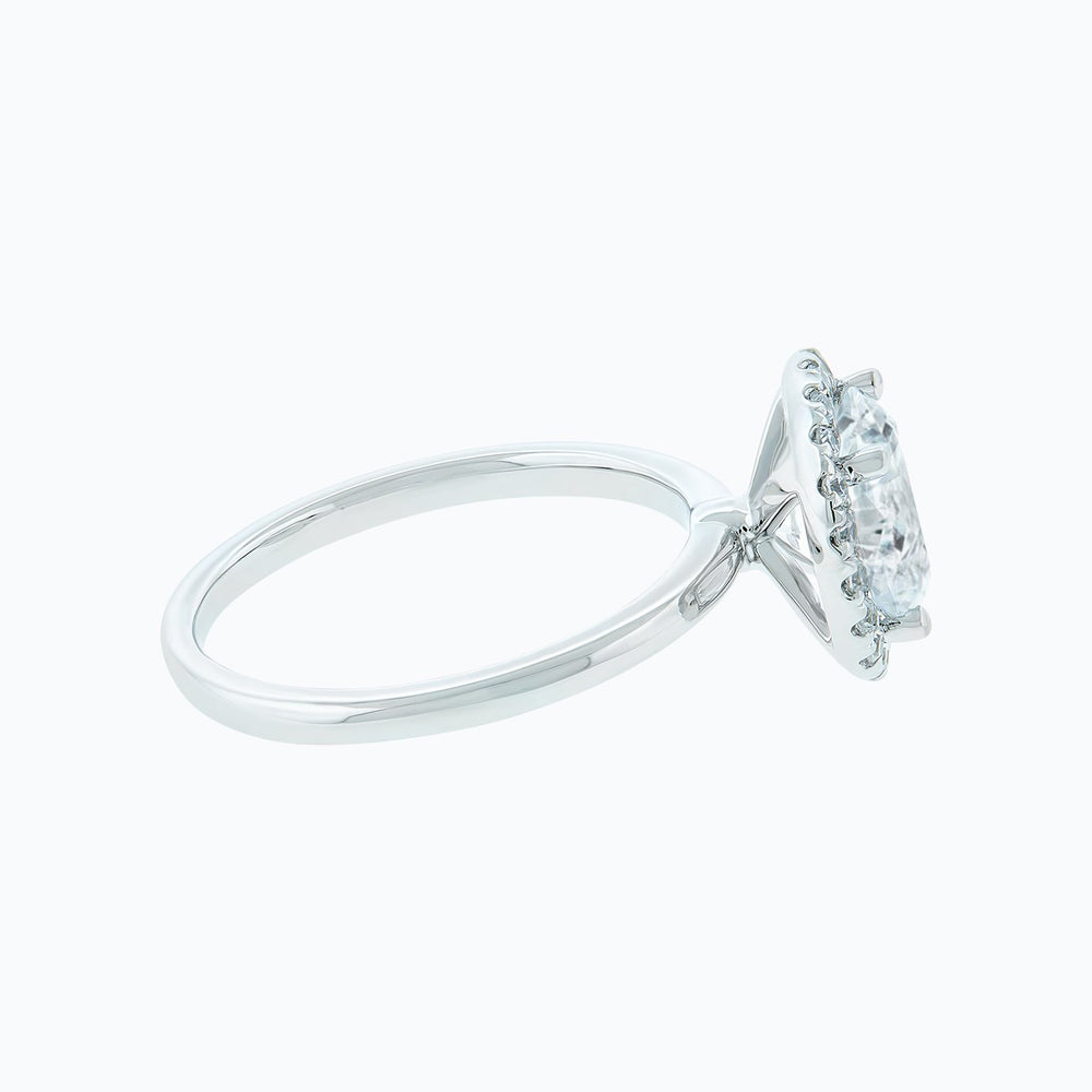 
          
          Load image into Gallery viewer, 1.00ct Linn Moissanite Round Diamonds Halo Solitaire 18k White Gold Ring
          
          