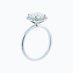 
          
          Load image into Gallery viewer, Linn Moissanite Round Diamonds Halo Solitaire Platinum Ring
          
          