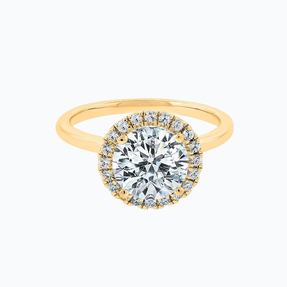 
          
          Load image into Gallery viewer, Linn Lab Created  Diamonds Round Halo Solitaire Rose Gold Ring
          
          