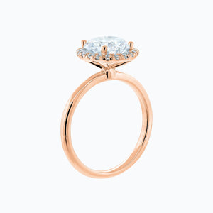 
          
          Load image into Gallery viewer, Linn Moissanite Round Diamonds Halo Solitaire Rose Gold Ring
          
          