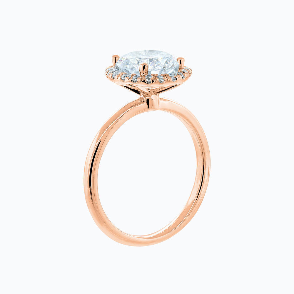 
          
          Load image into Gallery viewer, Linn Round Halo Solitaire Ring 14K Rose Gold
          
          