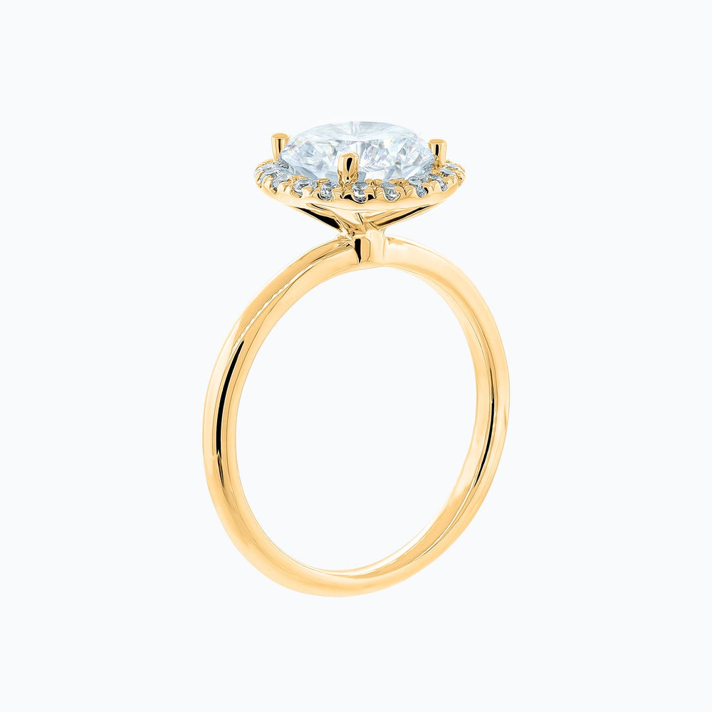 
          
          Load image into Gallery viewer, Linn Moissanite Round Diamonds Halo Solitaire Yellow Gold Ring
          
          