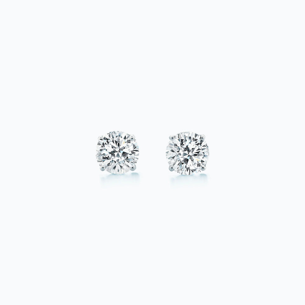 Moissanite Stud Earrings White Gold Solitaire Diamond ARIJEI New York
